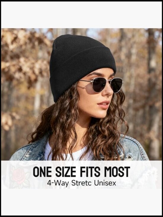 Unisex Knit Beanie Hat - Slouchy Cuffed Winter Hat for  display picture 1